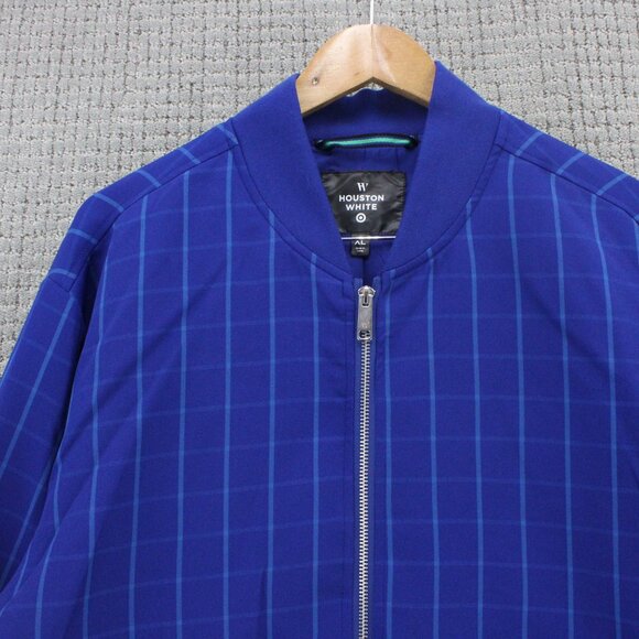 Target x Houston White Bomber Jacket Mens XL Blue Plaid Full Zip Casual Lined - Picture 2 of 10